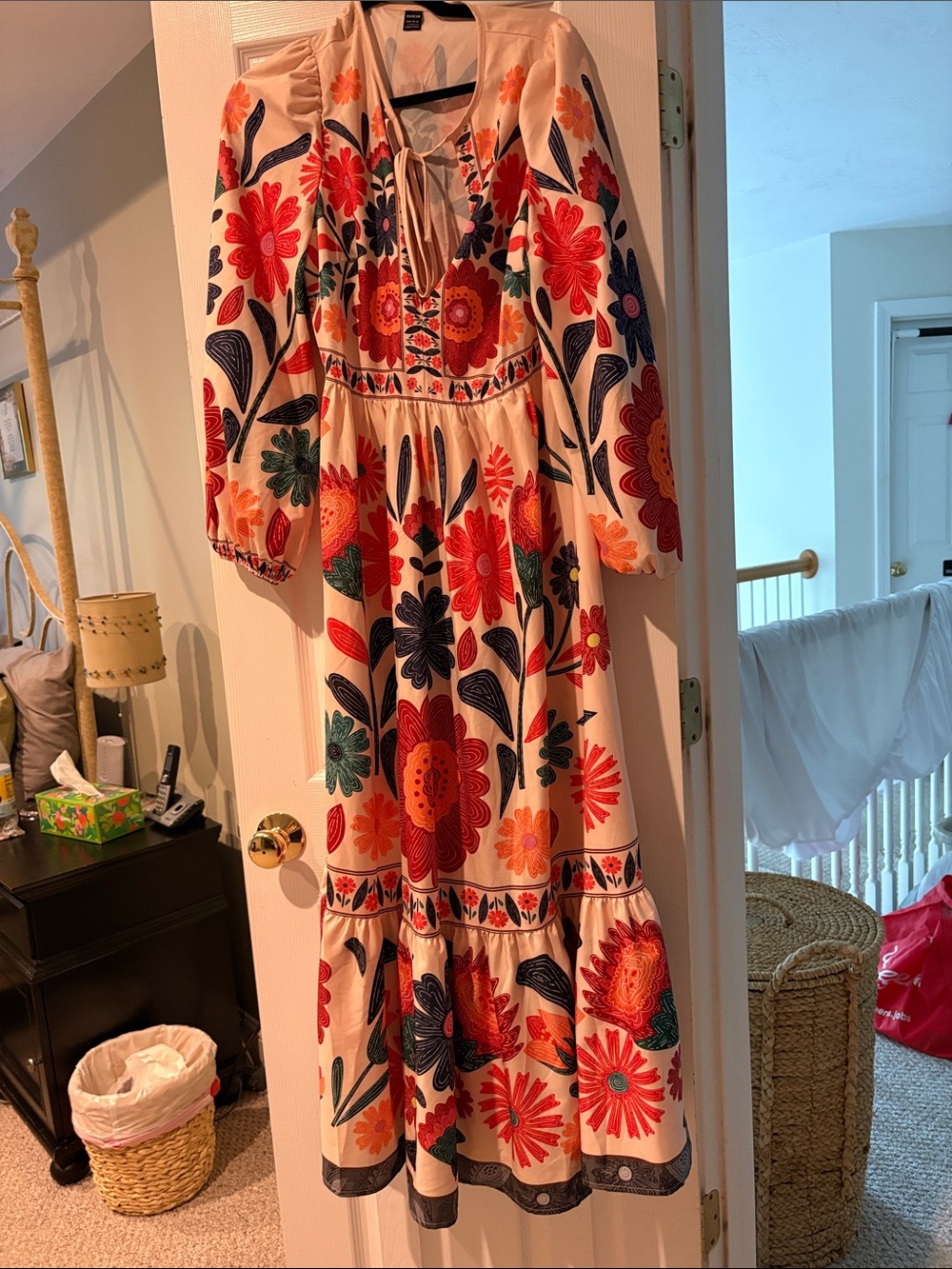 The Look of Farm Rio for less! Cream Maxi Dress with Bold Floral Print